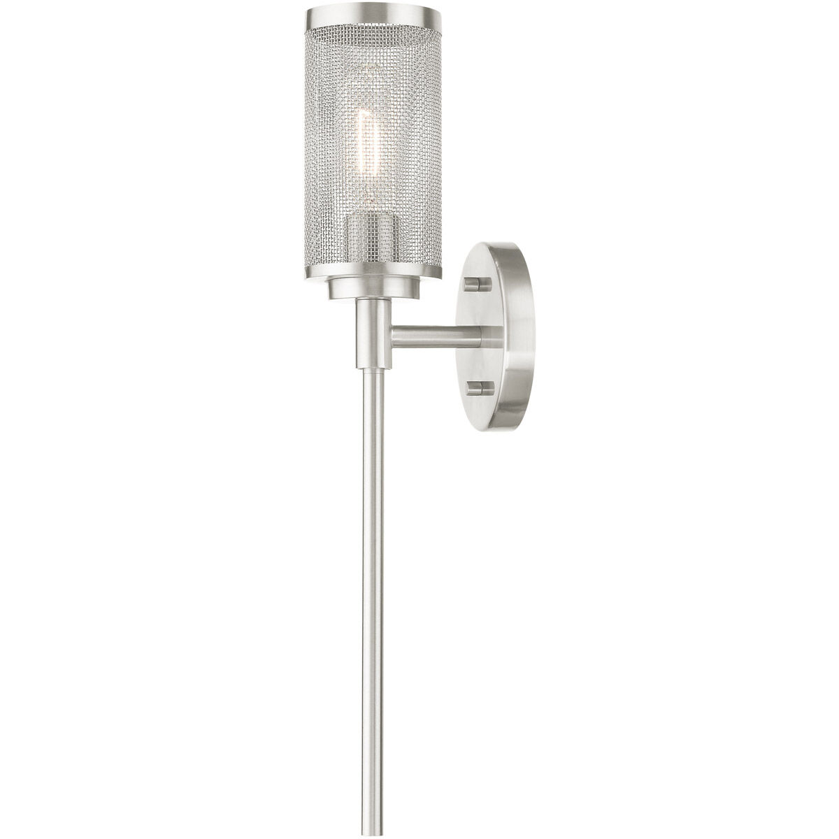 Industro 1 Light 5 inch Brushed Nickel Sconce Wall Light