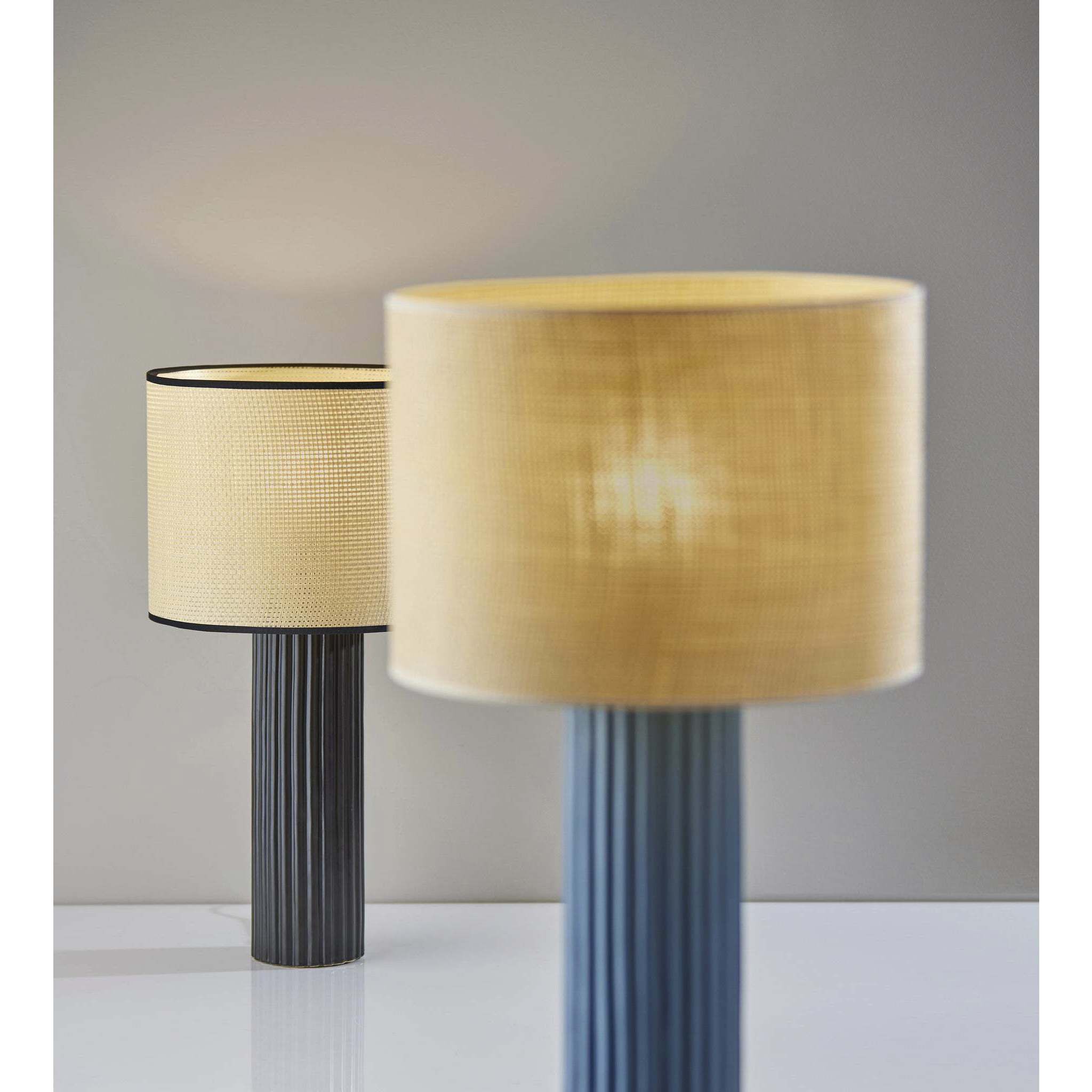 Primrose 28.75 inch 150.00 watt Black Ribbed Ceramic Table Lamp Portable Light