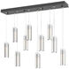 Exos Glass 10 Light 44.5 inch Black Pendant Ceiling Light in Opal, Rectangular