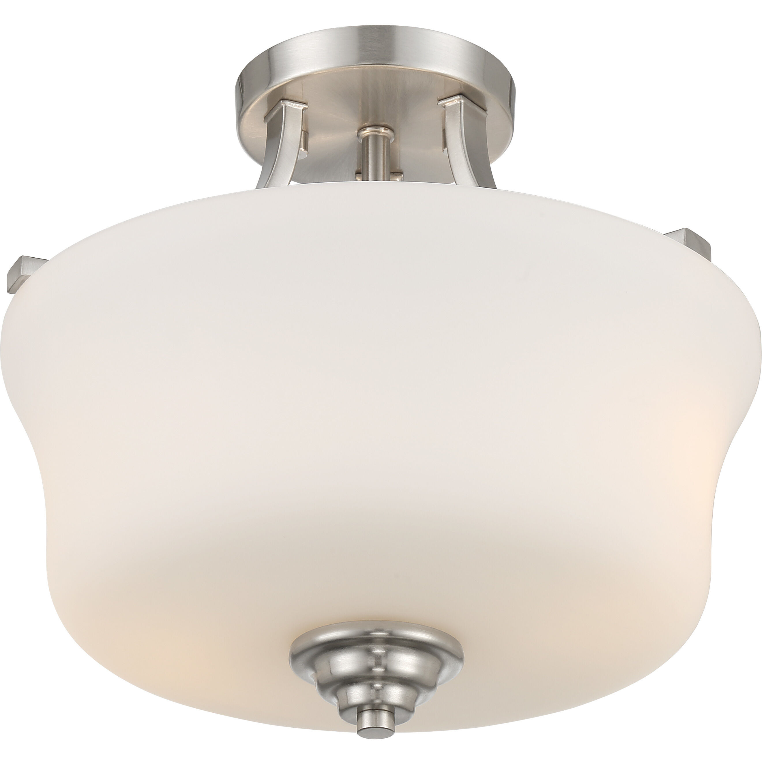 Shyloh 2 Light 13 inch Brushed Nickel Semi Flush Ceiling Light