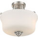Shyloh 2 Light 13 inch Brushed Nickel Semi Flush Ceiling Light