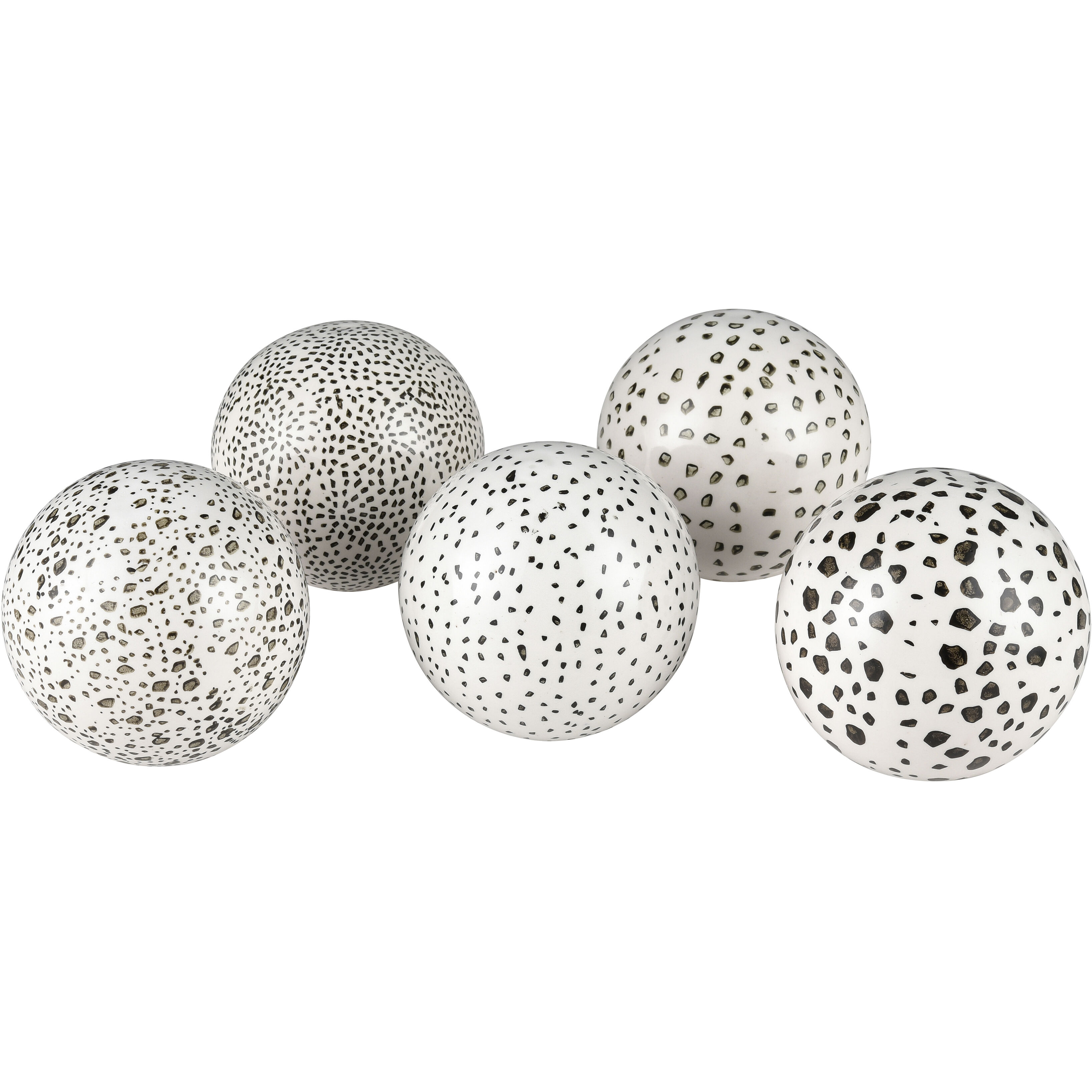 Stassi White with Black Orbs, Set of 5