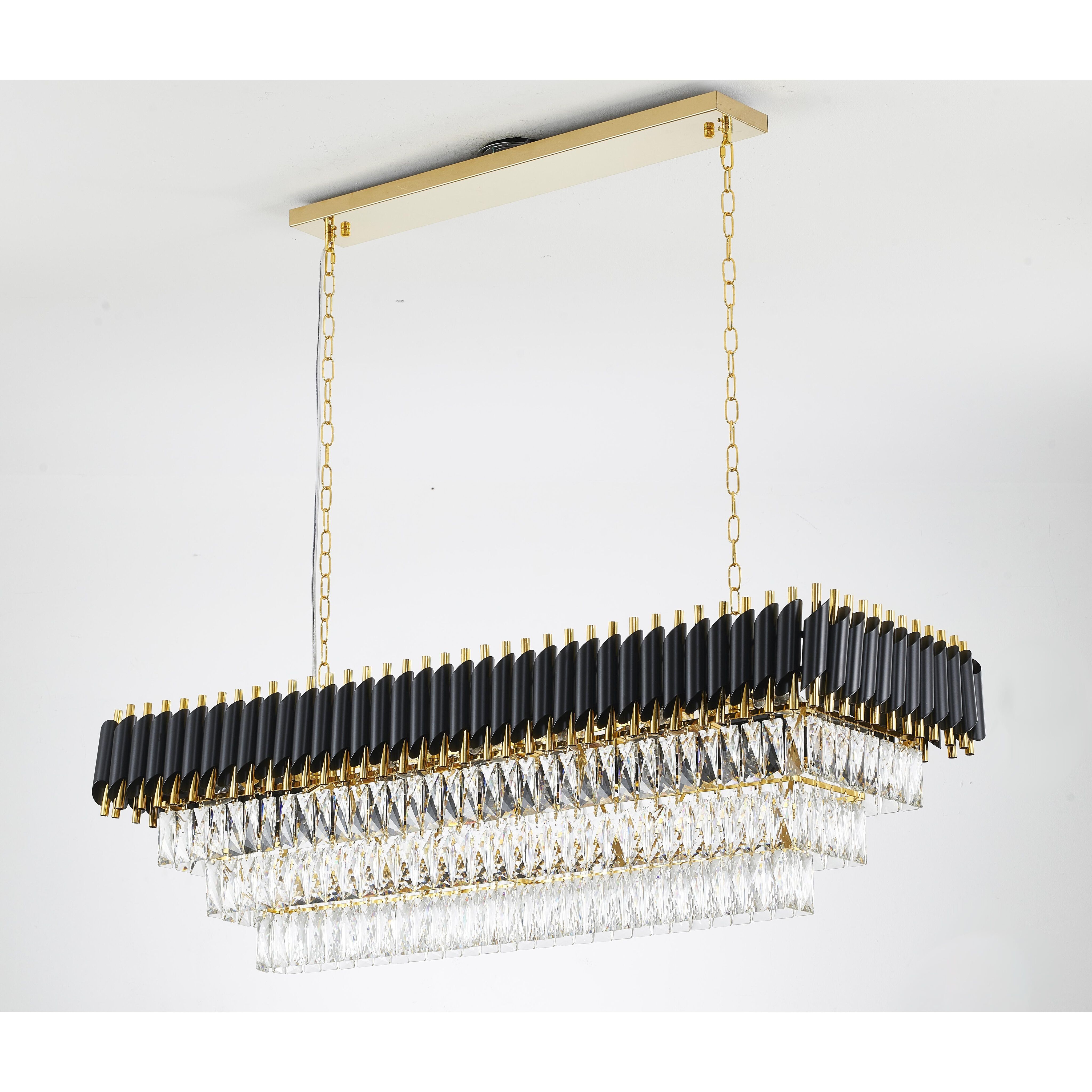 Canada LED 14.5 inch Black and Gold Chandelier Ceiling Light