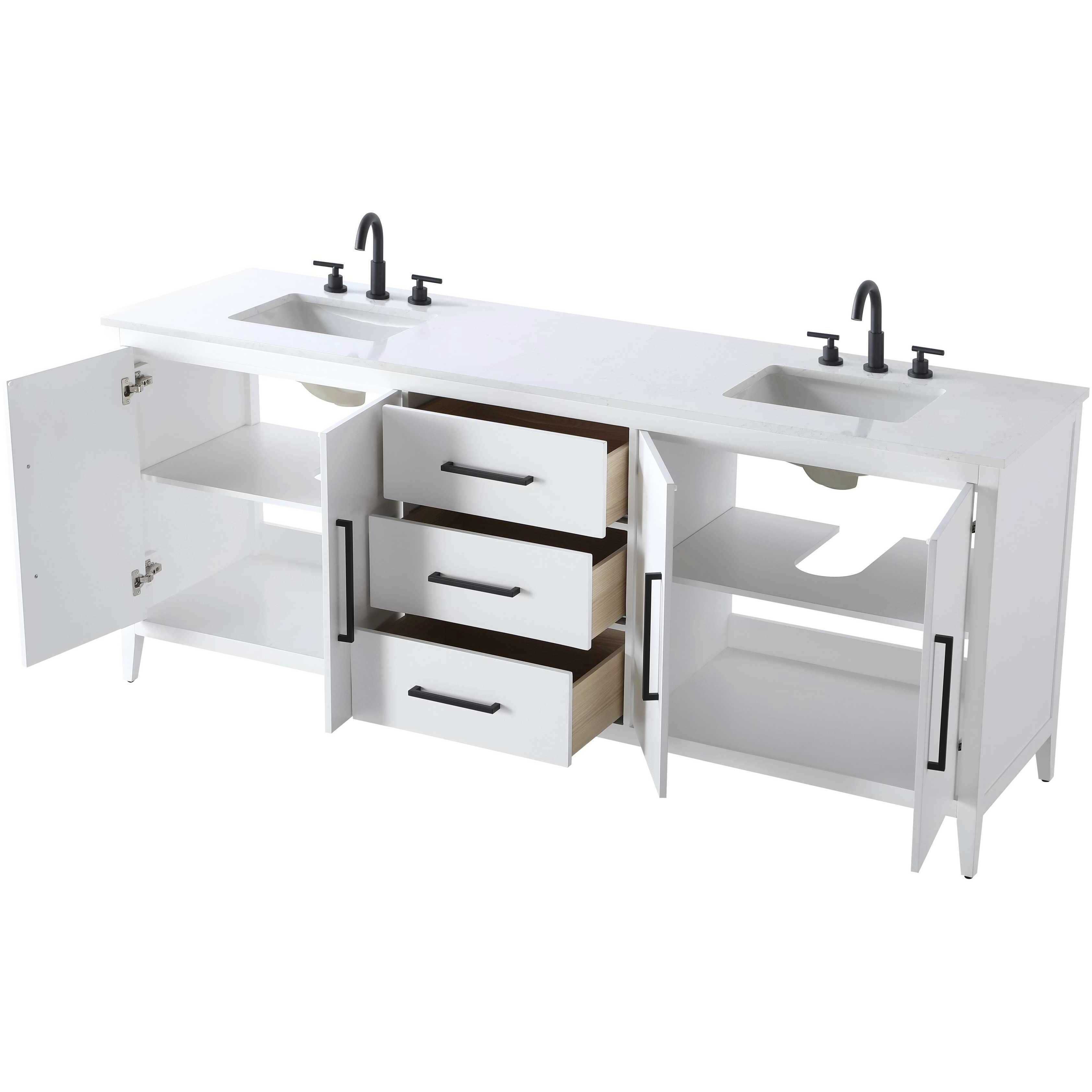 Millie 84 X 35 inch White Bathroom Vanity Cabinet