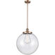 Franklin Restoration Beacon 1 Light 16 inch Antique Copper Pendant Ceiling Light in Incandescent, Clear