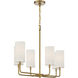 Powell 6 Light 35 inch Warm Brass Linear Chandelier Ceiling Light, Essentials