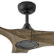 Swell Illuminated 72 inch Matte Black with Driftwood Blades Fan