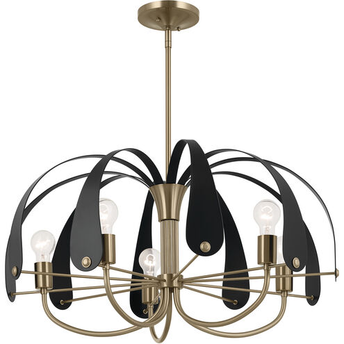 Petal LED 31 inch Champange White Chandelier Ceiling Light