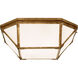 Suzanne Kasler Morris LED 20 inch Gilded Iron Flush Mount Ceiling Light in White Glass, Large