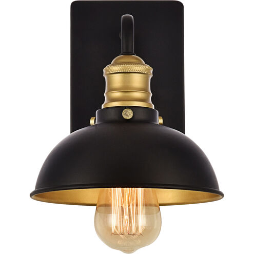 Anders 1 Light 7 inch Black and Brass Wall Sconce Wall Light