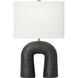 Hable Aura 20 inch 9 watt Rough Black Ceramic Table Lamp Portable Light