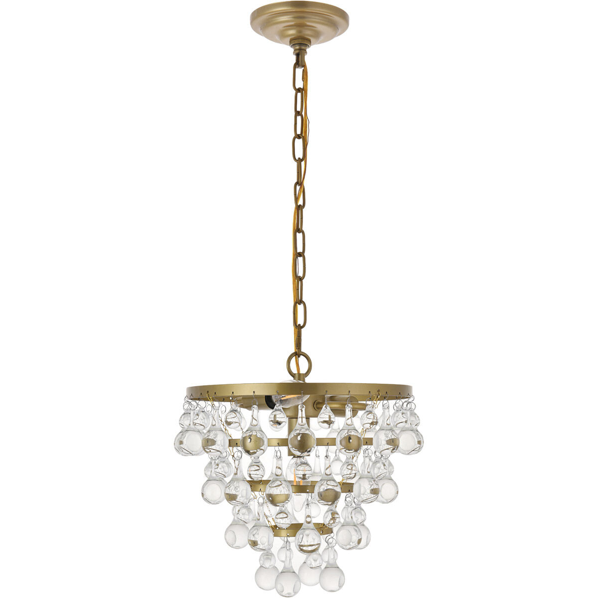 Kora 3 Light 13 inch Brass Pendant Ceiling Light