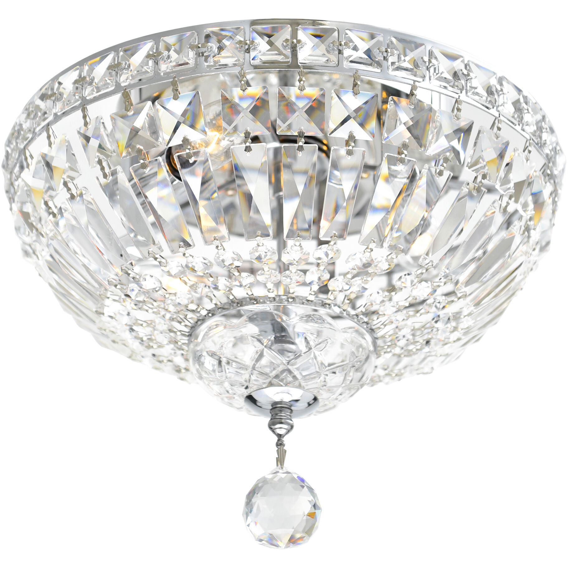 Stefania 3 Light 12 inch Chrome Bowl Flush Mount Ceiling Light