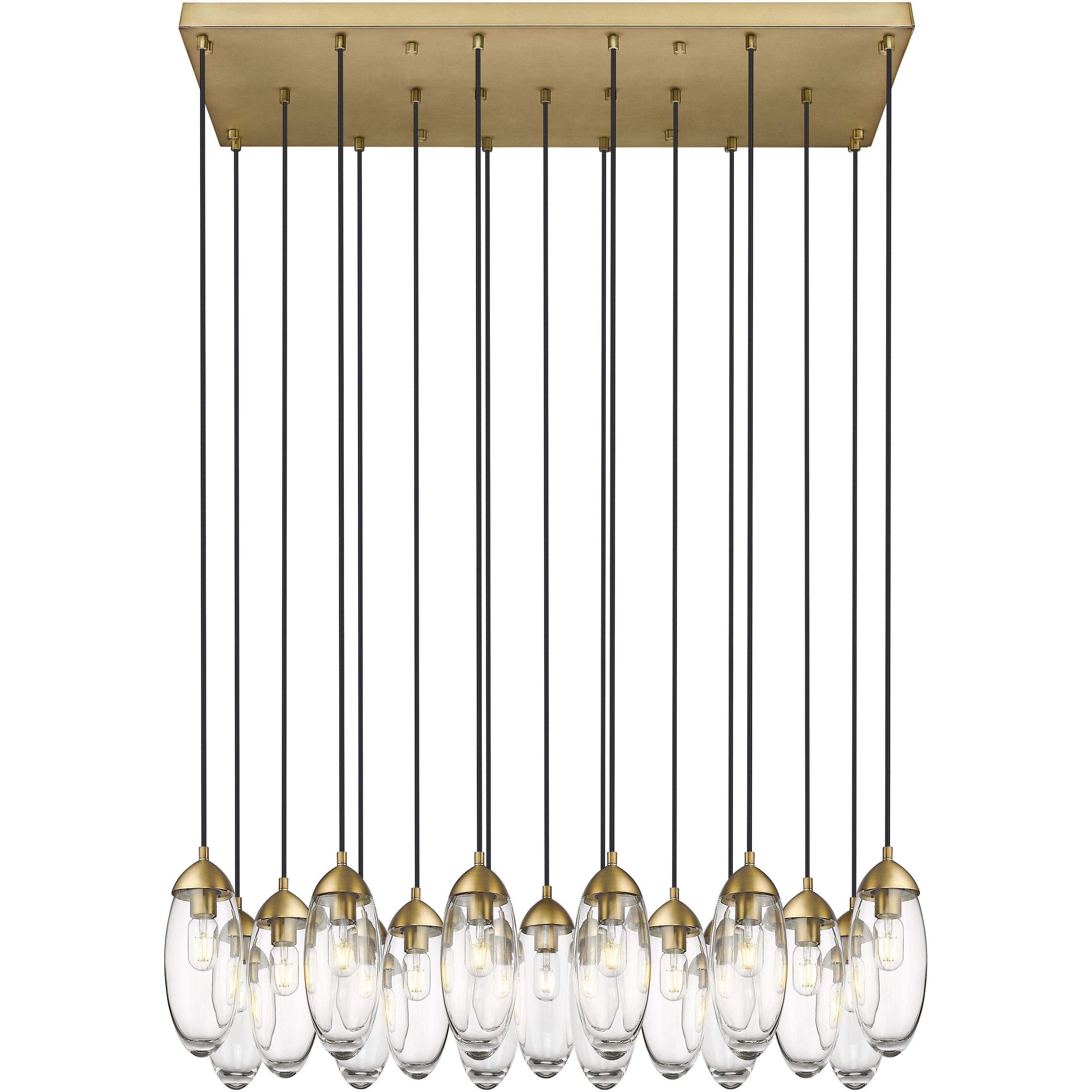 Arden 17 Light 42 inch Rubbed Brass Linear Chandelier Ceiling Light