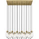 Arden 17 Light 42 inch Rubbed Brass Linear Chandelier Ceiling Light