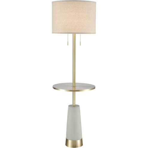 Below the Surface 63 inch 100 watt Polished Concrete with Antique Brass Floor Lamp Portable Light