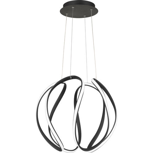 Waving LED 19 inch Earth Black Pendant Ceiling Light