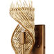 Flow 1 Light 5.5 inch Baguette and Natural Rattan Right Sconce Wall Light, Smithsonian Collaboration