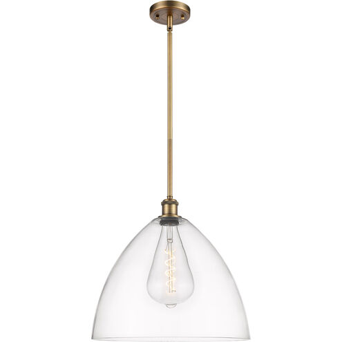 Ballston Dome 1 Light 16 inch Brushed Brass Pendant Ceiling Light in Clear Glass