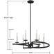 Monteray 6 Light 28 inch Black with Satin Nickel Chandelier Ceiling Light