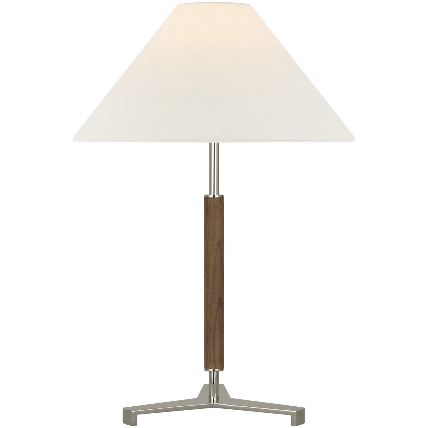 Ray Booth Amaya 20 inch 6.50 watt Polished Nickel and Walnut Table Lamp Portable Light