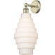 Cascade 1 Light 8 inch Antique Brass and White Sconce Wall Light