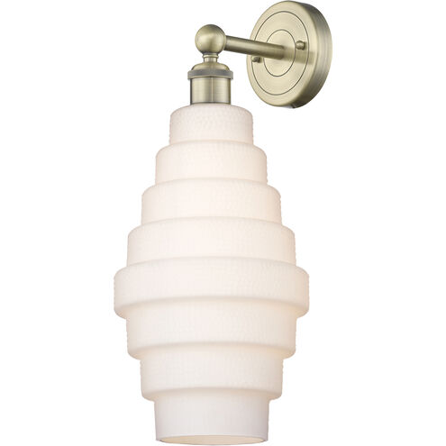 Cascade Sconce Wall Light in Antique Brass, White