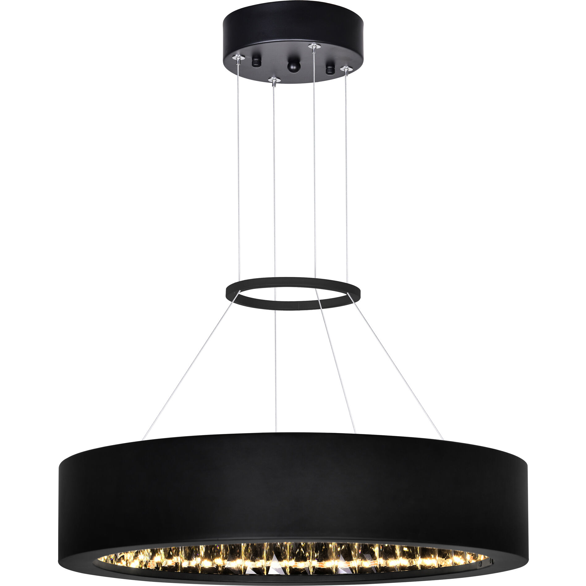 Rosalina LED 16 inch Matte Black Down Chandelier Ceiling Light