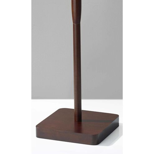 Ellis 59 inch 150.00 watt Walnut Wood Grain Floor Lamp Portable Light in Dark Grey Textured Fabric 
