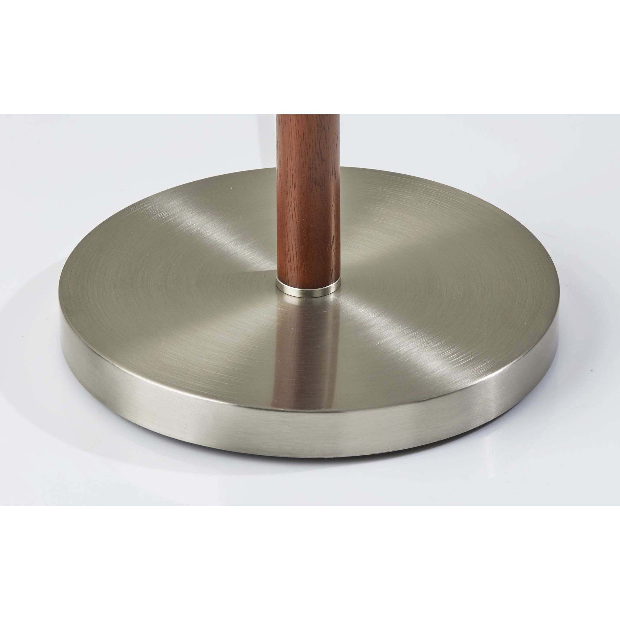 Madeline 66 inch 150.00 watt Walnut Rubberwood and Brushed Steel Floor Lamp Portable Light