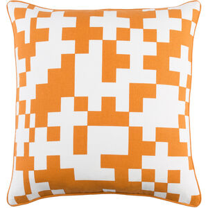 Inga 18 inch Burnt Orange, White Pillow Kit