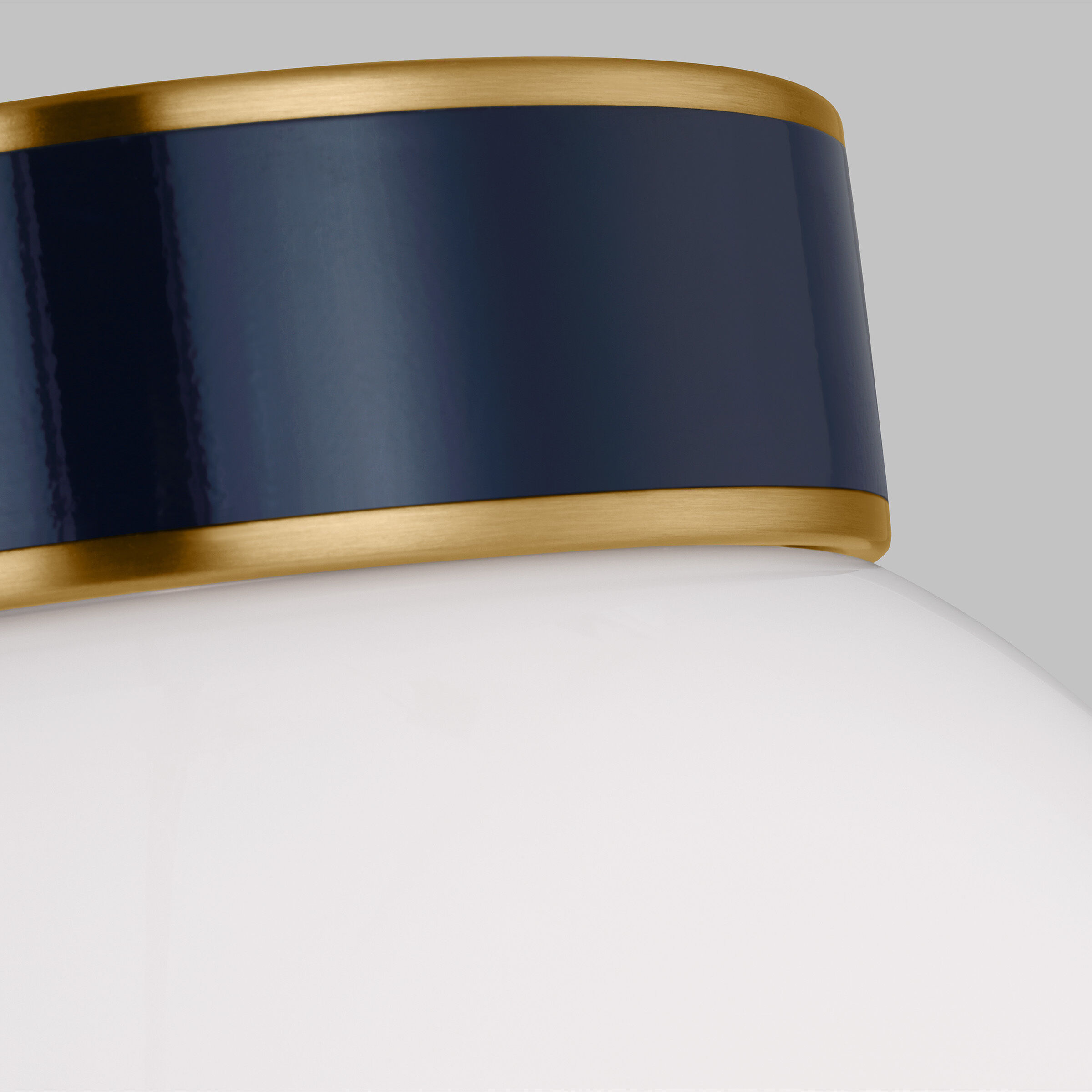 kate spade new york Monroe 1 Light 8.5 inch Burnished Brass with Navy Flush Mount Ceiling Light