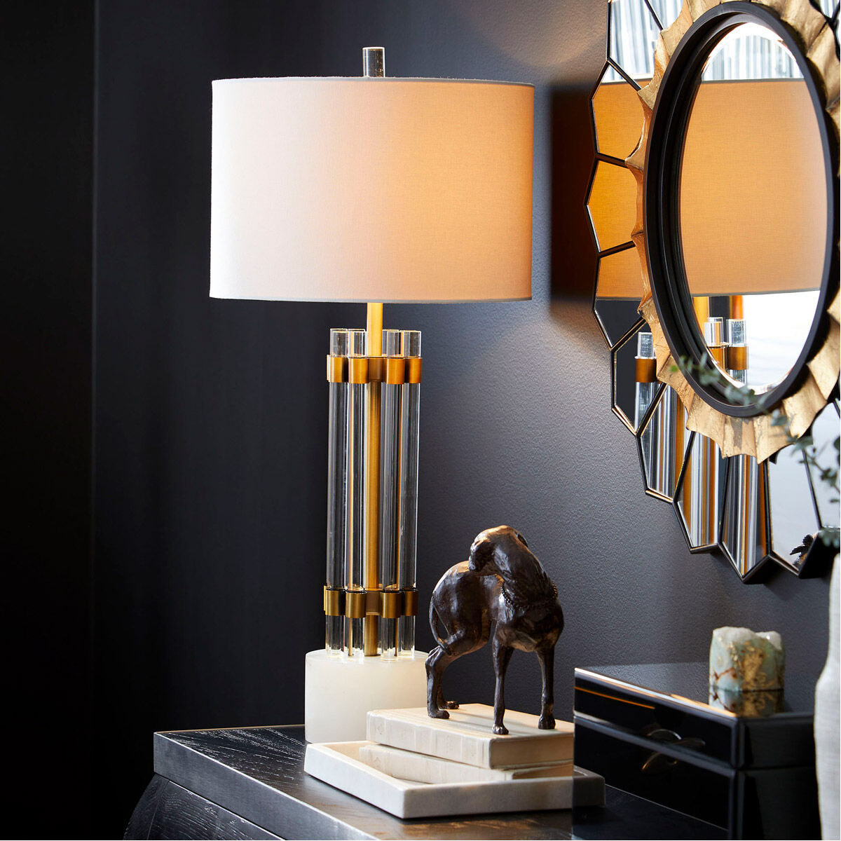 Dog and Butterfly 9 X 9 inch Sculpture