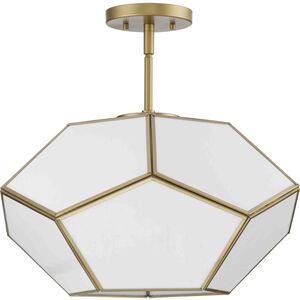 Latham 3 Light 18 inch Vintage Gold Semi-Flush Mount Ceiling Light