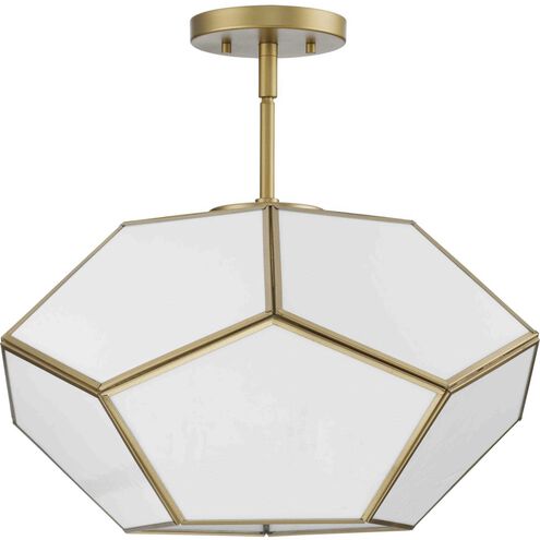 Latham 3 Light 18 inch Vintage Gold Semi-Flush Mount Ceiling Light