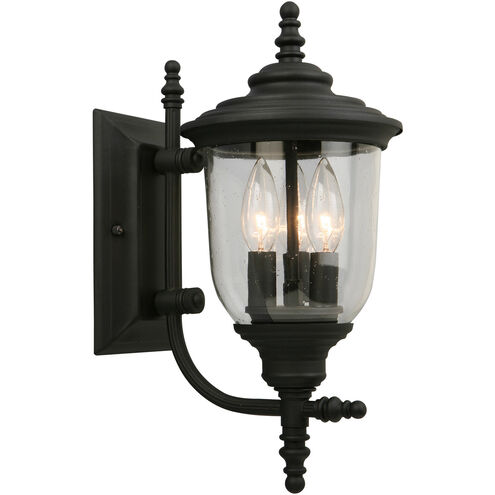 Pinedale 3 Light 15 inch Matte Black Outdoor Wall Light