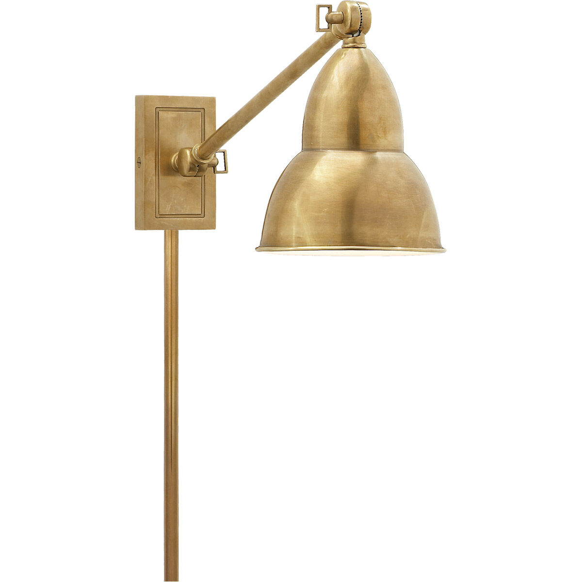 Visual Comfort Signature Collection Visual Comfort S2601HAB French Library2 20 inch 15 watt Hand Rubbed Antique Brass Single Arm Wall Lamp Wall Light