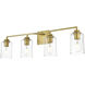 Ronnie 4 Light 32 inch Brass Bath Sconce Wall Light