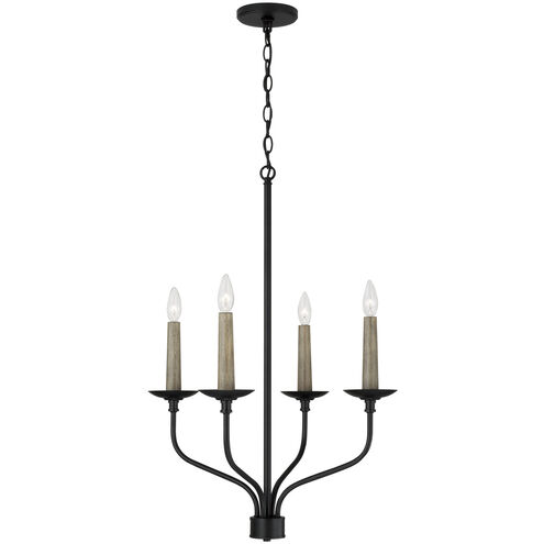 Wilder 4 Light 21.5 inch Matte Black Chandelier Ceiling Light