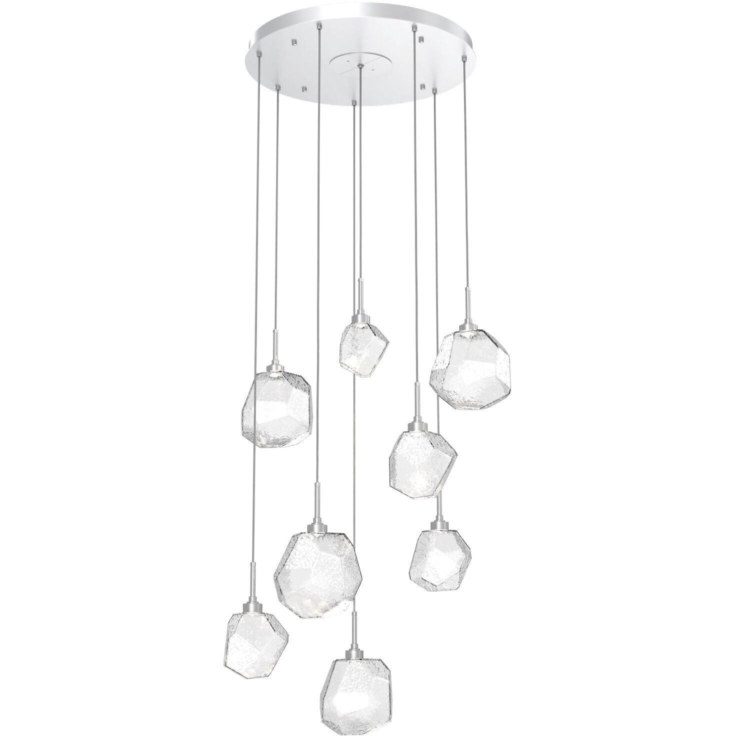 Gem LED 28.1 inch Classic Silver Chandelier Ceiling Light in Clear, 2700K LED, Round Multi-Port
