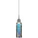 Capella 1 Light 2 inch Matte Chrome Small Pendant Ceiling Light in Blue Glass