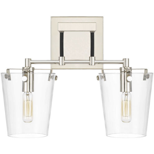 Arlo 2 Light 14 inch Black/Polished Nickel Bath Vanity Light Wall Light