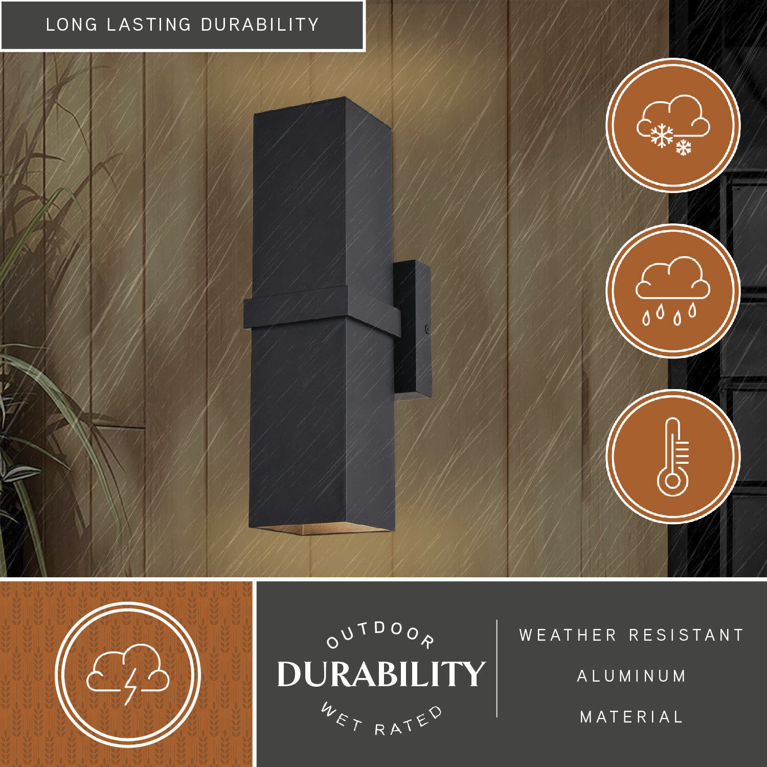 Lavage LED 14 inch Textured Black Outdoor Wall in 2