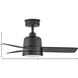 Chet 36 inch Matte Black Fan