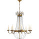 Chapman & Myers Paris Flea Market 8 Light 32 inch Antique-Burnished Brass Chandelier Ceiling Light, Large