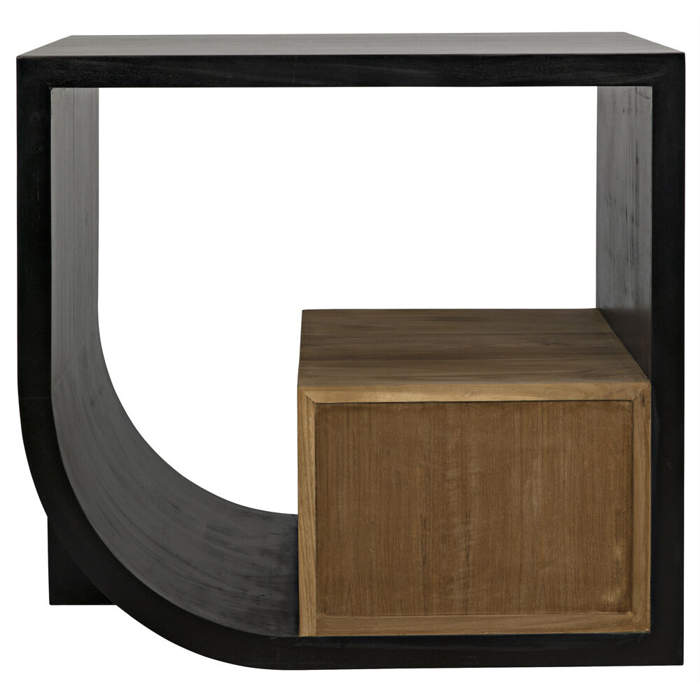 Burton 30 X 28 inch Hand Rubbed Black Side Table, Right
