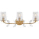 Aliso Bath Vanity Light Wall Light in Distressed Brass