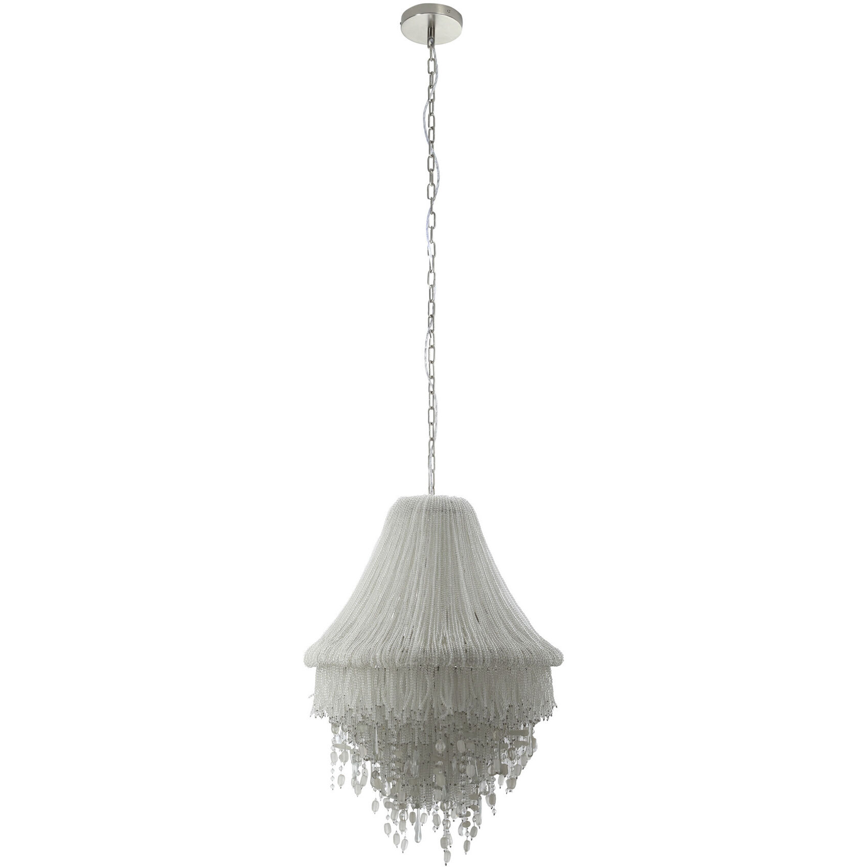Crystal Reign 5 Light 23.2 inch Nickel Pendant Ceiling Light