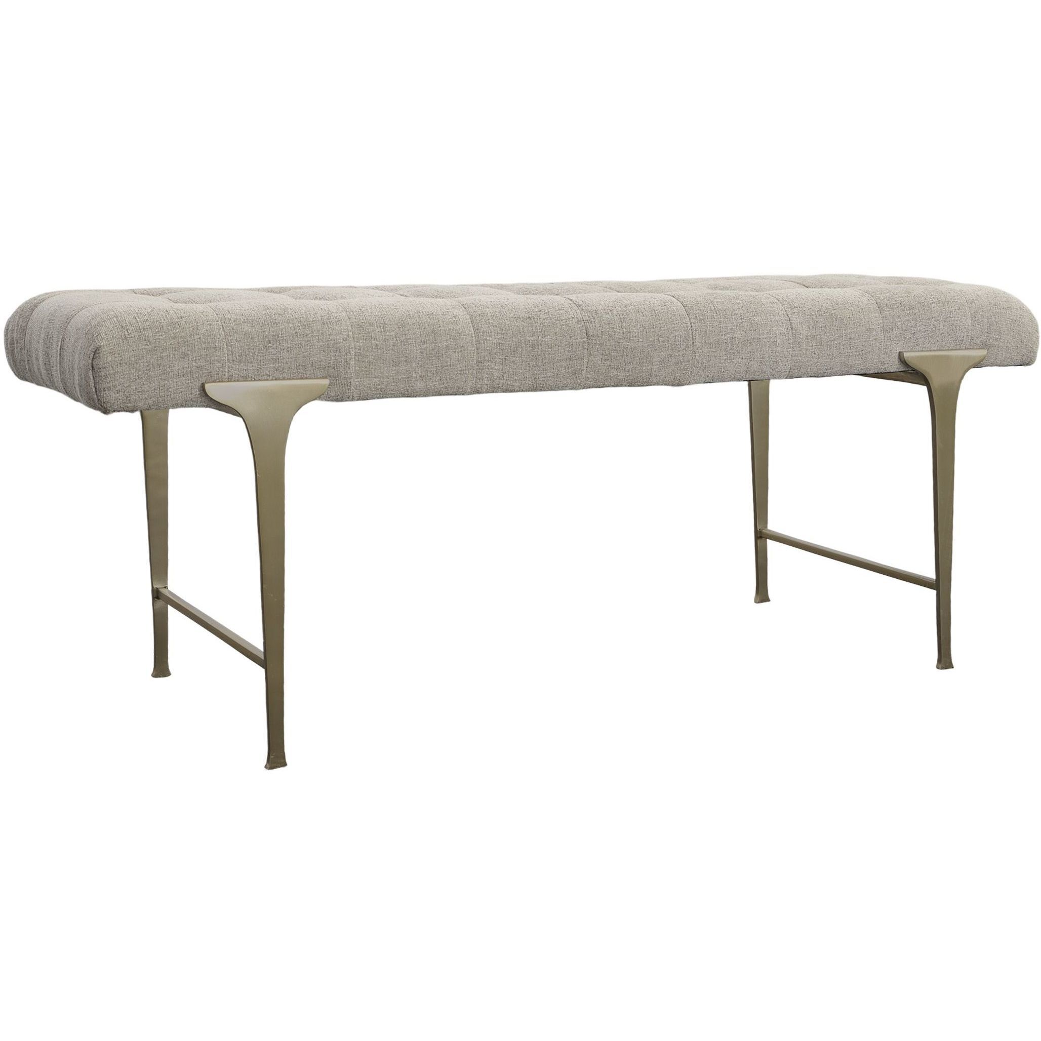 Imperial Light Gray and Satin Champagne Bench