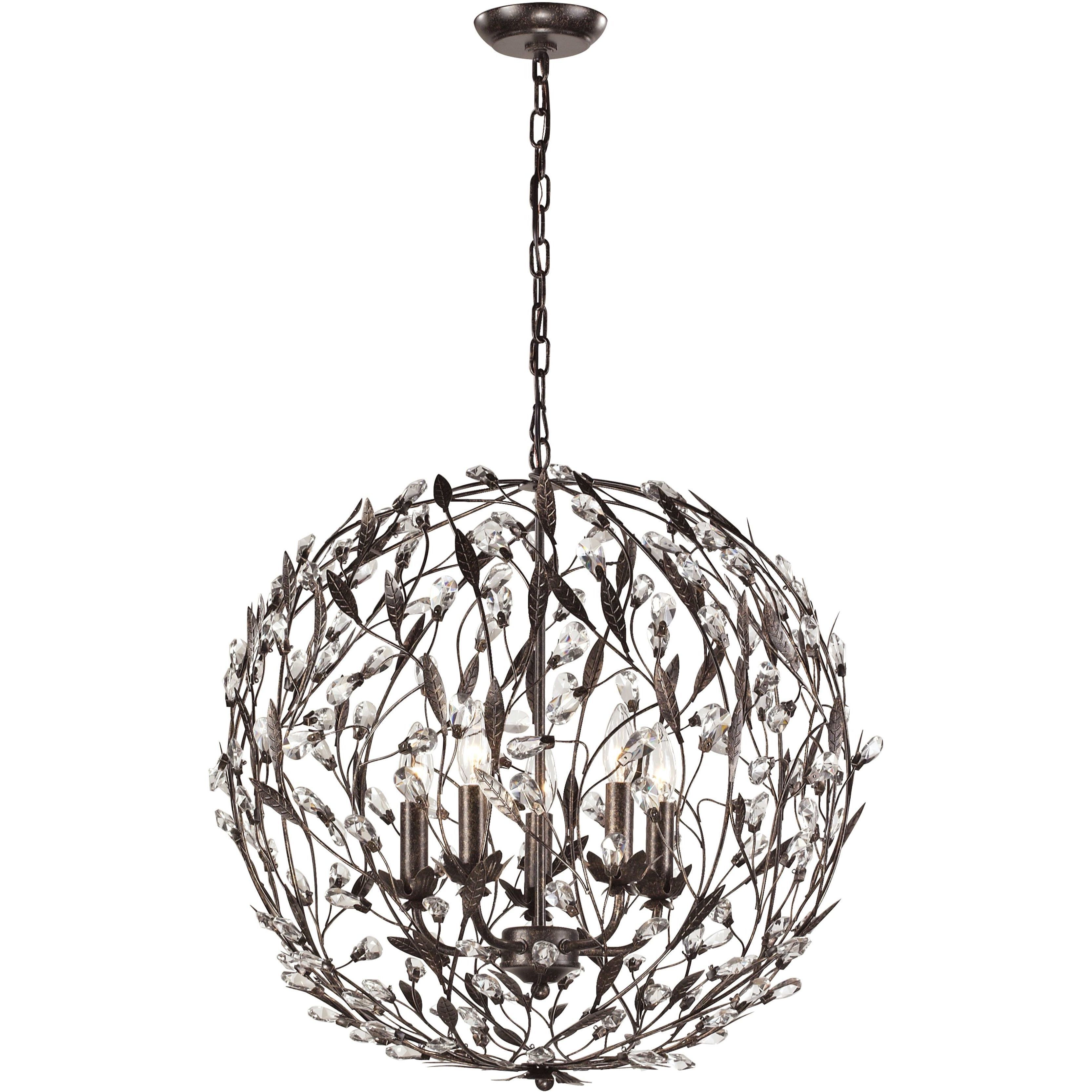 Circeo 5 Light 24 inch Deep Rust Chandelier Ceiling Light